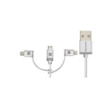 کابل USB به microUSB/USB-C/لایتنینگ پرومیت مدل UniLink-Trio طول 1.2 متر