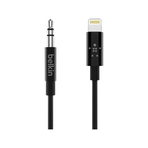 کابل صوتی 3.5 میلی متری به لایتنینگ بلکین مدل AV10172bt06 طول 1.8 متر