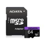 کارت حافظه‌ microSDXC ای دیتا مدل Premier ظرفیت 64 گیگابایت به همراه آداپتور SD