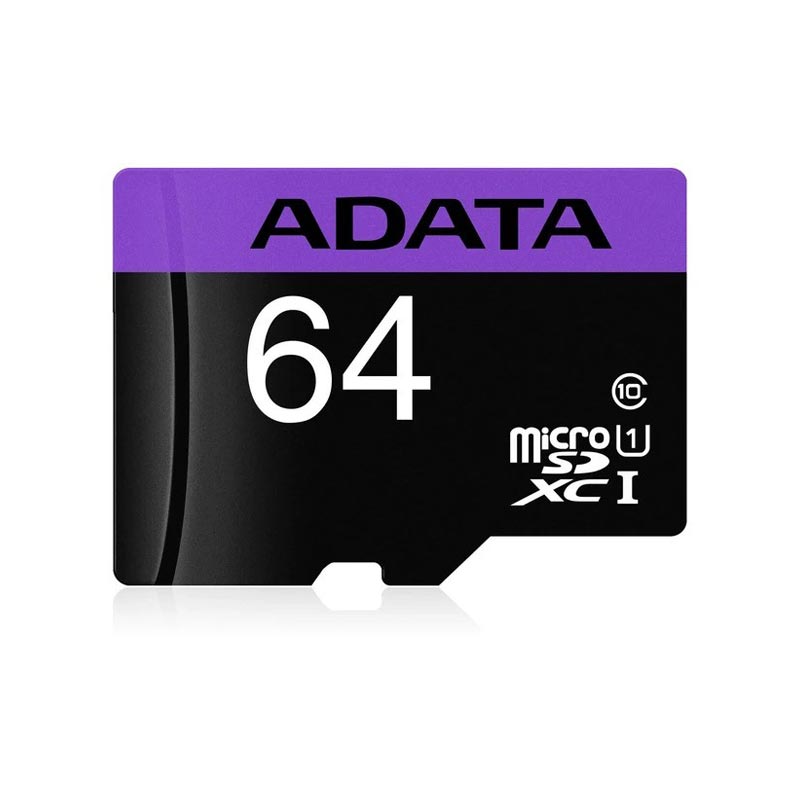 کارت حافظه‌ microSDXC ای دیتا مدل Premier ظرفیت 64 گیگابایت به همراه آداپتور SD